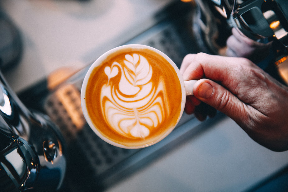 Café décaféiné avec du latté art